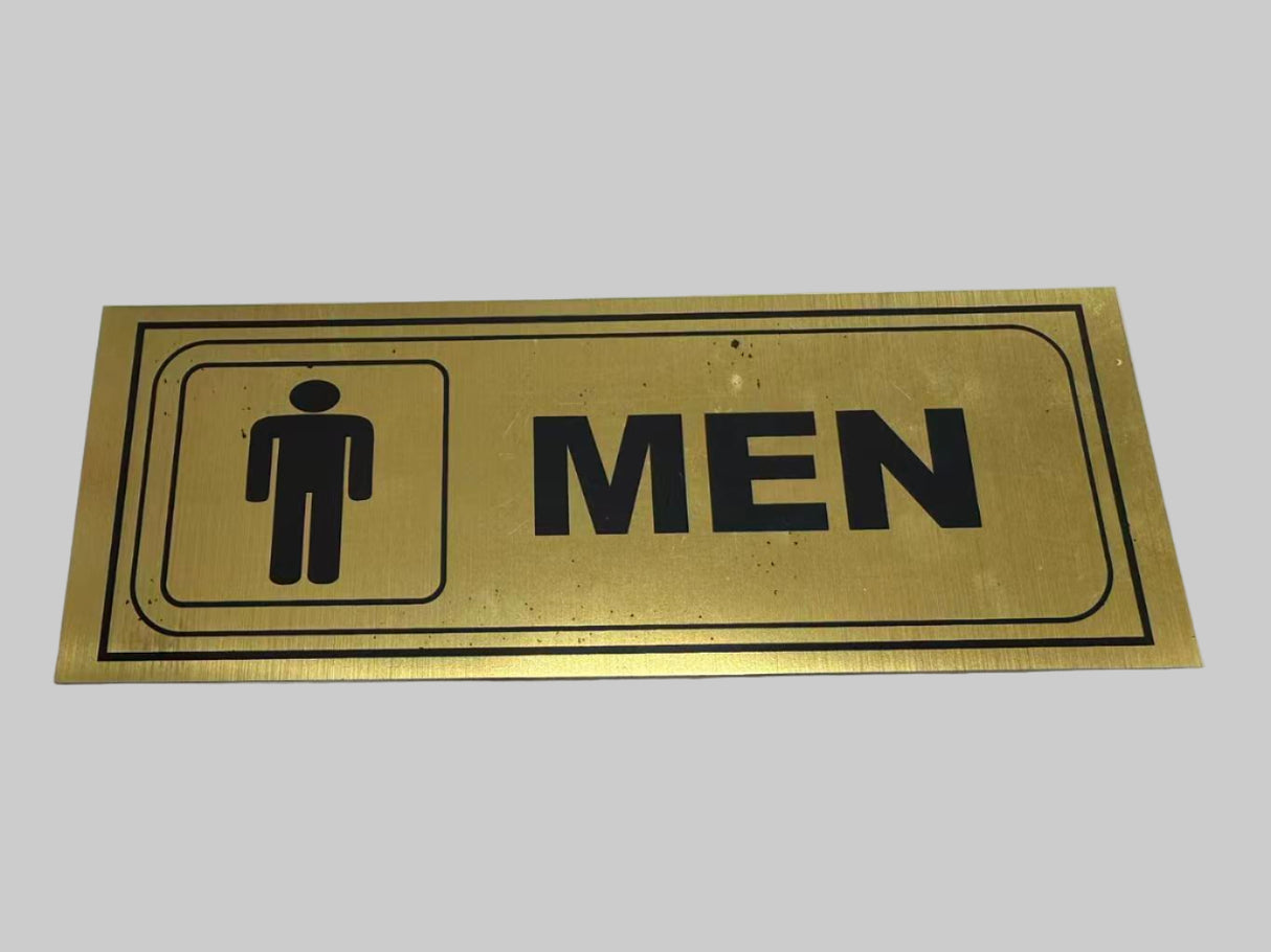 Door/Wall Sign- brushed gold-small -Men
