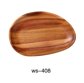 Yanco Wood & Bamboo 8 1/4" X 5 3/4" X 3/4" Oval Acacia Tray
