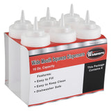 24oz Squeeze Bottles, Wide Mouth, Clear, 6pcs/pk