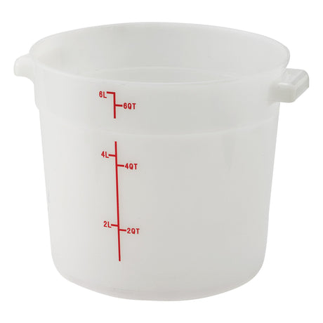 Round Storage Container, White, Polypropylene