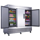 Dukers  D83R 3-Door Commercial Refrigerator in Stainless Steel (Free Shipping) (Add to cart for discount)