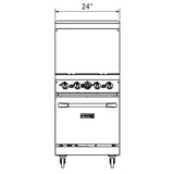 Dukers  DCR24-4B 24" Gas Range with Four (4) Open Burners (Free Shipping) (Add to cart for discount)