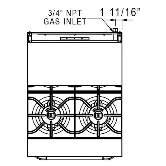 Dukers  DCR24-4B 24" Gas Range with Four (4) Open Burners (Free Shipping) (Add to cart for discount)