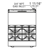 Dukers  DCR24-4B 24" Gas Range with Four (4) Open Burners (Free Shipping) (Add to cart for discount)