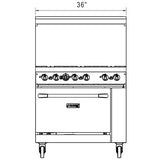 Dukers  DCR36-6B 36" Gas Range with Six (6) Open Burners (Free Shipping) (Add to cart for discount)