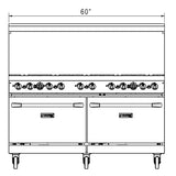Dukers  DCR60-10B 60" Gas Range with Ten (10) Open Burners (Free Shipping) (Add to cart for discount)