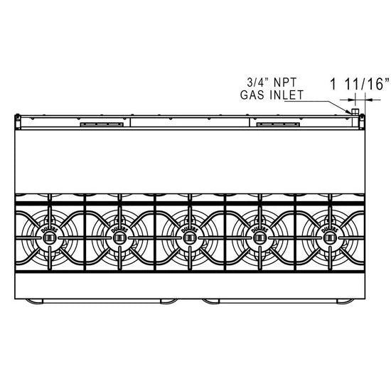 Dukers  DCR60-10B 60" Gas Range with Ten (10) Open Burners (Free Shipping) (Add to cart for discount)