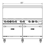 Dukers  DCR60-6B24GM 60" Gas Range with Six (6) Open Burners & 24" Griddle (Free Shipping) (Add to cart for discount)