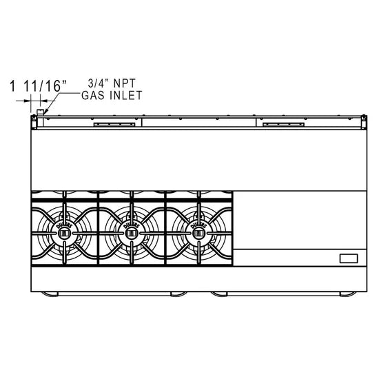 Dukers  DCR60-6B24GM 60" Gas Range with Six (6) Open Burners & 24" Griddle (Free Shipping) (Add to cart for discount)