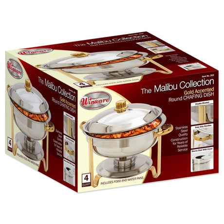 Malibu Collection 4 Quart Round Chafer, Medium Weight