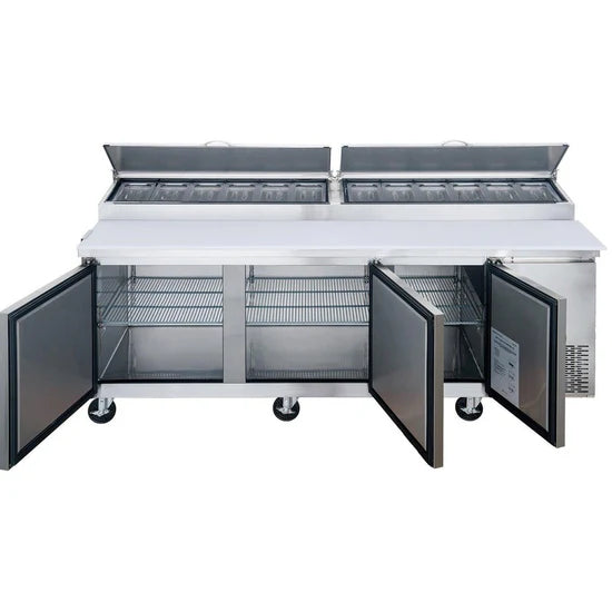 Dukers  DPP90-12-S3 Commercial 3-Door Pizza Prep Table Refrigerator (Free Shipping) (Add to cart for discount)