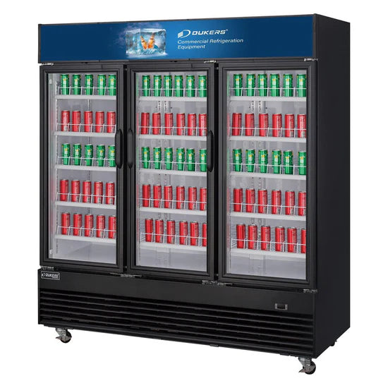 Dukers  DSM-69R Commercial Glass Swing 3-Door Merchandiser Refrigerator (Free Shipping) (Add to cart for discount)