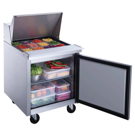Dukers  DSP29-12M-S1 1-Door Commercial Food Prep Table Refrigerator in Stainless Steel with Mega Top (Free Shipping) (Add to cart for discount)