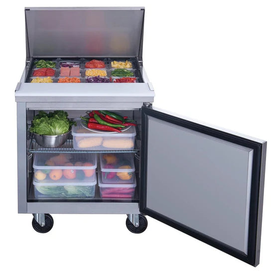 Dukers  DSP29-12M-S1 1-Door Commercial Food Prep Table Refrigerator in Stainless Steel with Mega Top (Free Shipping) (Add to cart for discount)
