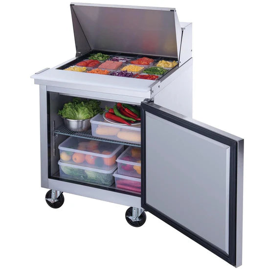 Dukers  DSP29-12M-S1 1-Door Commercial Food Prep Table Refrigerator in Stainless Steel with Mega Top (Free Shipping) (Add to cart for discount)