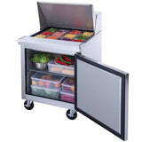 Dukers  DSP29-12M-S1 1-Door Commercial Food Prep Table Refrigerator in Stainless Steel with Mega Top (Free Shipping) (Add to cart for discount)