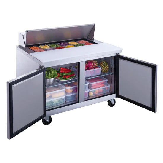 Dukers  DSP48-12-S2 2-Door Commercial Food Prep Table Refrigerator in Stainless Steel (Free Shipping) (Add to cart for discount)