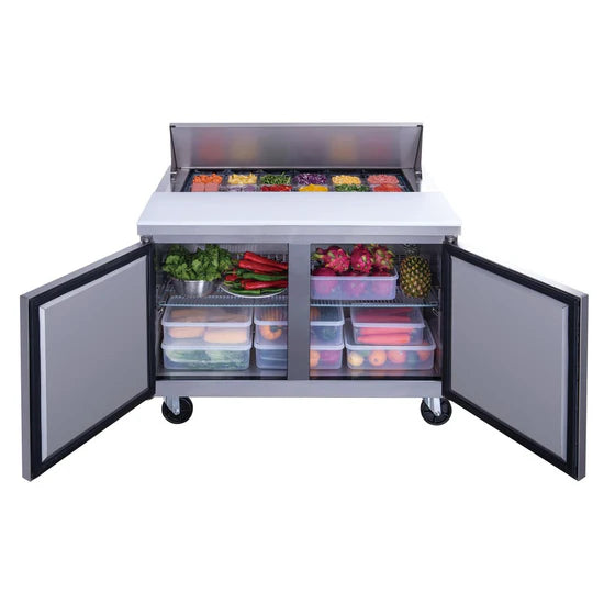 Dukers  DSP48-12-S2 2-Door Commercial Food Prep Table Refrigerator in Stainless Steel (Free Shipping) (Add to cart for discount)