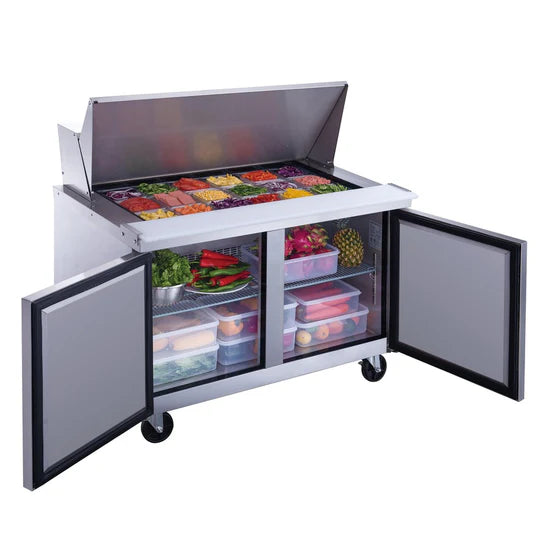 Dukers  DSP48-18M-S2 2-Door Commercial Food Prep Table Refrigerator in Stainless Steel with Mega Top (Free Shipping) (Add to cart for discount)