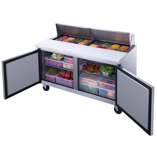 Dukers  DSP60-16-S2 2-Door Commercial Food Prep Table Refrigerator in Stainless Steel (Free Shipping) (Add to cart for discount)