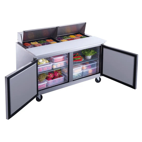 Dukers  DSP60-16-S2 2-Door Commercial Food Prep Table Refrigerator in Stainless Steel (Free Shipping) (Add to cart for discount)
