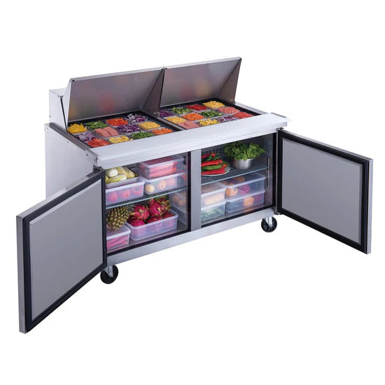 Dukers  DSP60-24M-S2 2-Door Commercial Food Prep Table Refrigerator in Stainless Steel with Mega Top (Free Shipping) (Add to cart for discount)