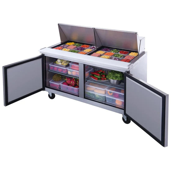 Dukers  DSP60-24M-S2 2-Door Commercial Food Prep Table Refrigerator in Stainless Steel with Mega Top (Free Shipping) (Add to cart for discount)