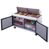Dukers  DSP60-24M-S2 2-Door Commercial Food Prep Table Refrigerator in Stainless Steel with Mega Top (Free Shipping) (Add to cart for discount)