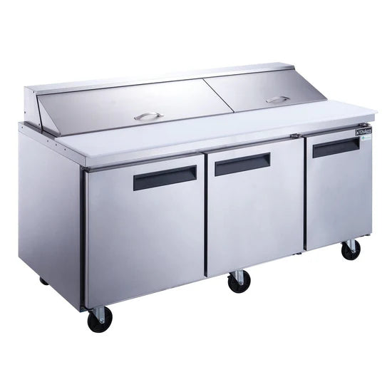 Dukers  DSP72-18-S3 3-Door Commercial Food Prep Table Refrigerator in Stainless Steel (Free Shipping) (Add to cart for discount)