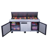 Dukers  DSP72-30M-S3 3-Door Commercial Food Prep Table Refrigerator in Stainless Steel with Mega Top (Free Shipping) (Add to cart for discount)
