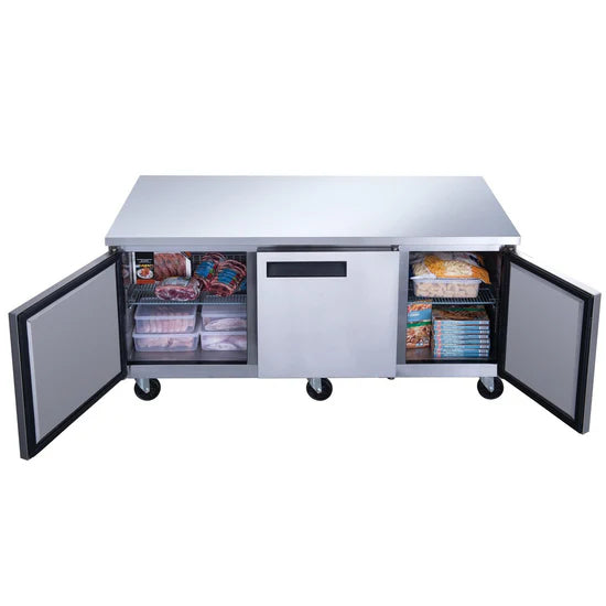 Dukers  DUC72F 3-Door Undercounter Commercial Freezer in Stainless Steel (Free Shipping) (Add to cart for discount)