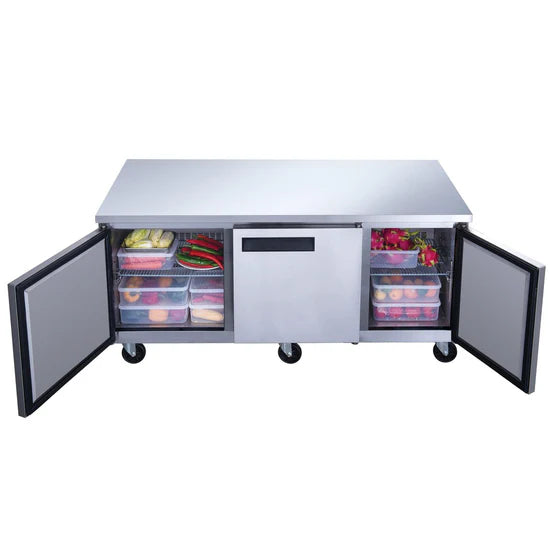 Dukers  DUC72R 3-Door Undercounter Commercial Refrigerator in Stainless Steel (Free Shipping) (Add to cart for discount)