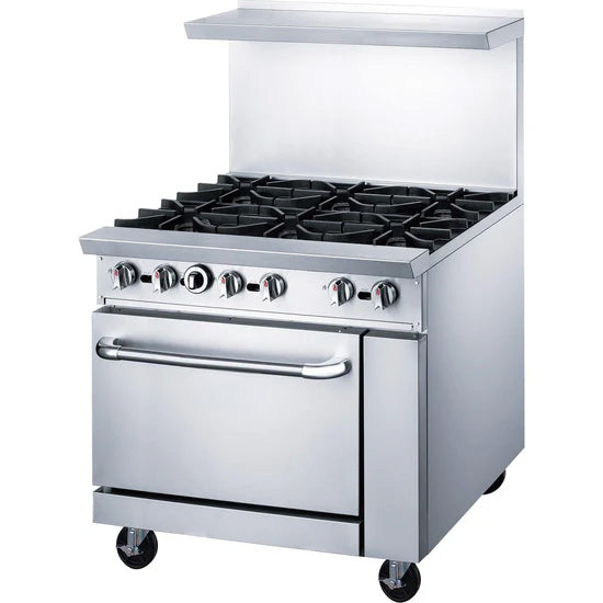 Cooks Forge CFR36-4B 36" Gas Range with Six (6) Open Burners