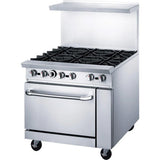 Cooks Forge CFR36-4B 36" Gas Range with Six (6) Open Burners