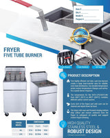 Cooks Forge CFDF5-NG Natural Gas Fryer with 5 Tube Burners