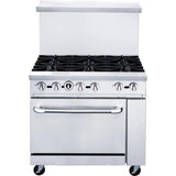 Cooks Forge CFR36-4B 36" Gas Range with Six (6) Open Burners