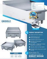 Cooks Forge CFGM24 24 in. W Griddle with 2 Burners Cooks Forge CFGM24 24英寸双眼烧烤炉