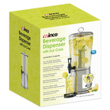 Cold Beverage Dispenser with Ice Core and Hands-Free Faucet