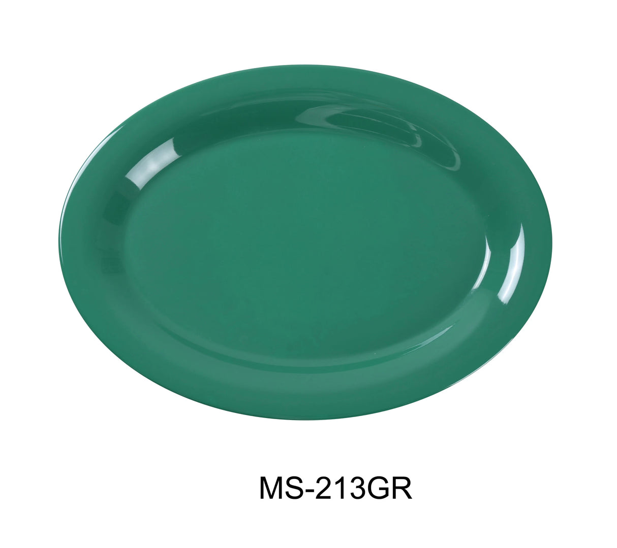 Yanco MILE STONE  13 1/2" X 10 1/2" OVAL PLATTER GREEN