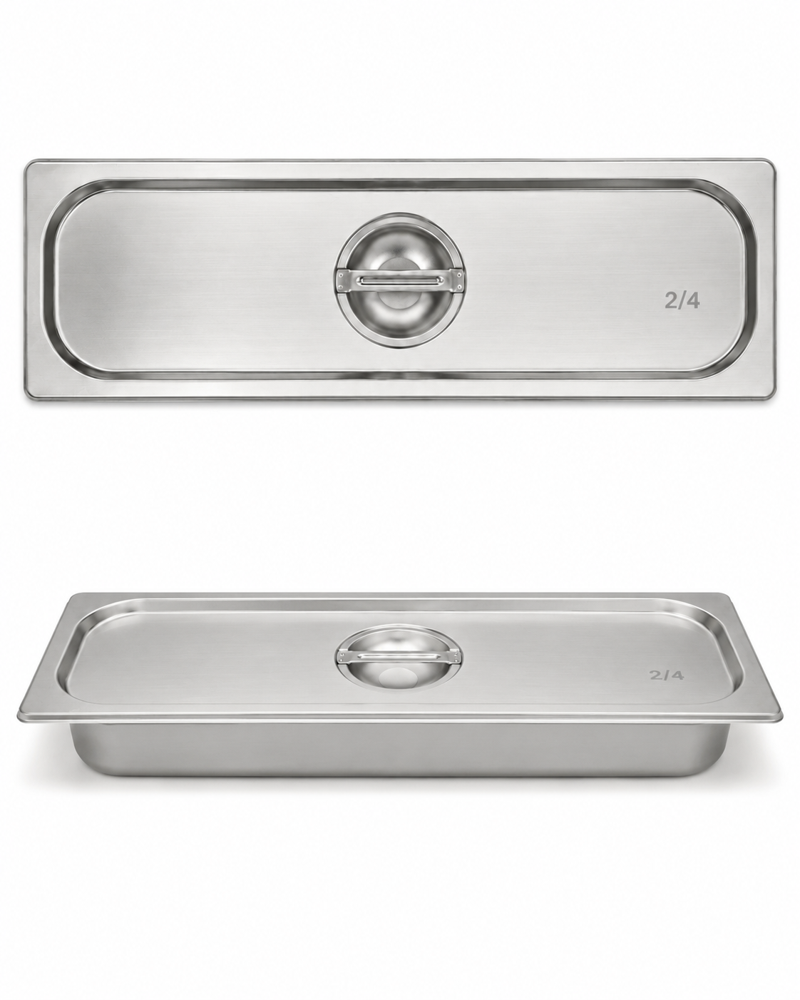 European 2/4 Size (GN 2/4) Stainless Steel Steam Table Pan Lid, Solid