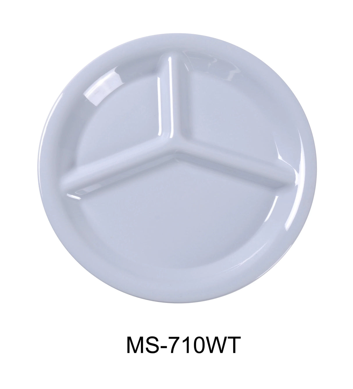 Yanco MILE STONE  10 1/4" THREE COMPARTMENT PLATE WHITE