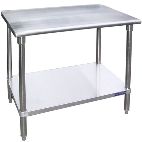 L&J 14"D x 24"L Stainless Steel Work Table w/ Under Shelf