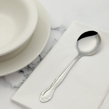 Elegance Bouillon Spoon, 18/0 Heavyweight