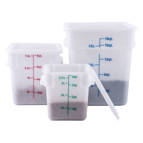 Square Storage Container, White Polypropylene