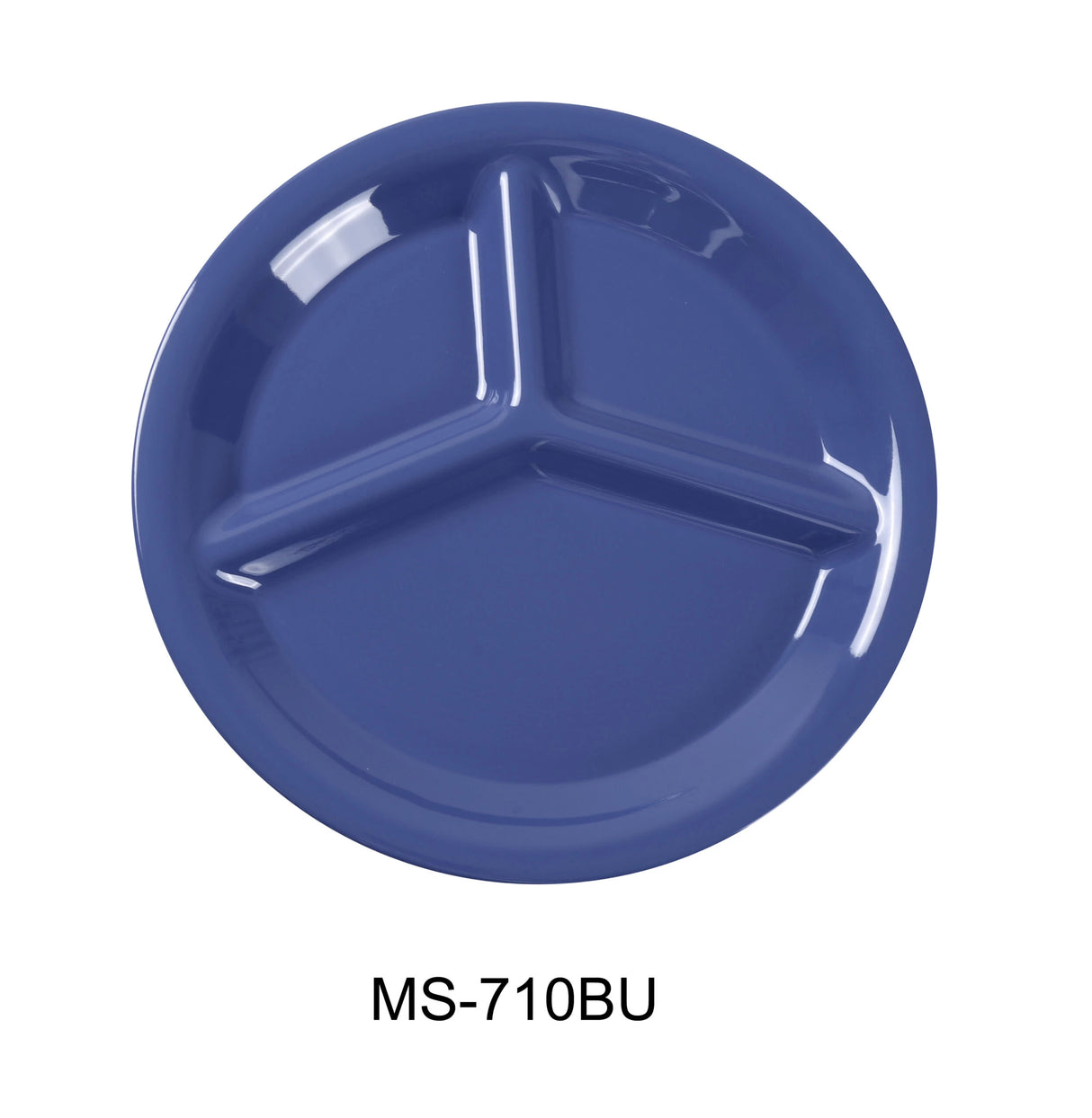 Yanco MILE STONE  10 1/4" THREE COMPARTMENT PLATE BLUE