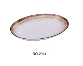 Yanco Rockeye - 2  14" X 10 1/2" X 2" Deep Oval Plate 36 Oz