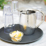 2 Qt Hammered S/S Bell Pitcher with Ice Guard