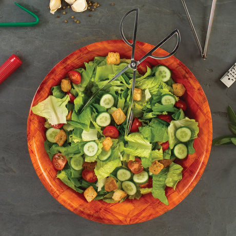 10" Slotted and Solid Spatula Salad Tongs, Mirror Finish Stainless Steel