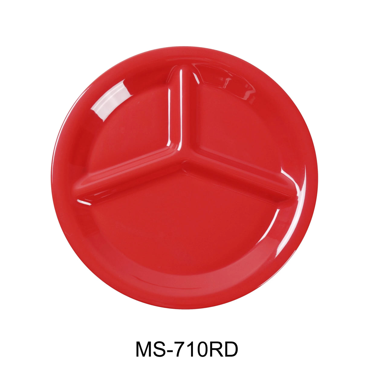 Yanco MILE STONE  10 1/4" THREE COMPARTMENT PLATE ORANGE RED