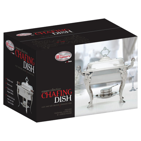 Crown Collection 4 Quart Half-Size Square Chafer, Medium Weight